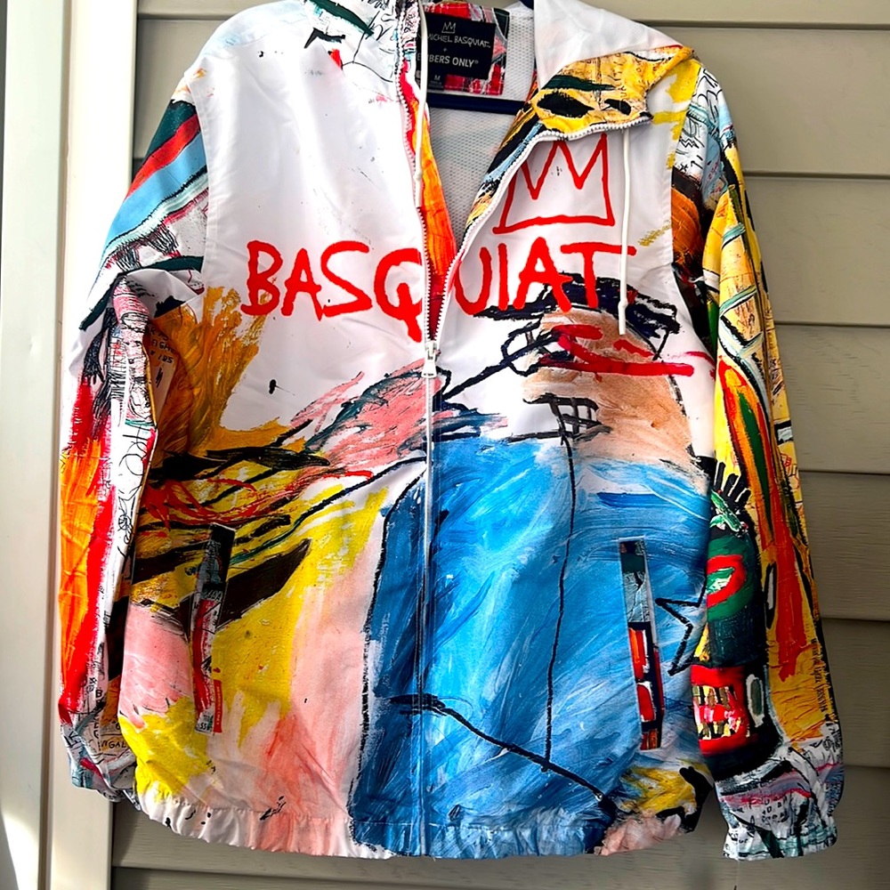Members Only Jean Michel Baquiat light zipper jacket size M